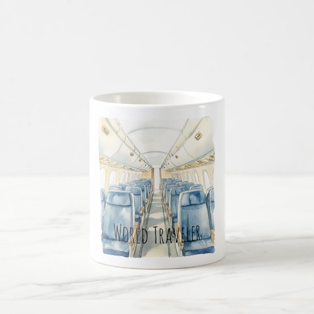 World Travel Window Airplane Seats Coffee Mug (Center)