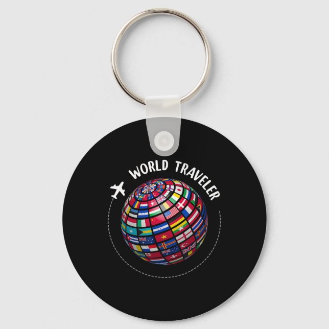World Traveler Map, World Flags Traveler, Countrie Key Ring (Front)