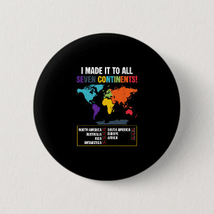 World Traveler Seven Continents Club Global Map Va 6 Cm Round Badge