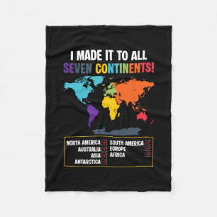 World Traveler Seven Continents Club Global Map Va Fleece Blanket