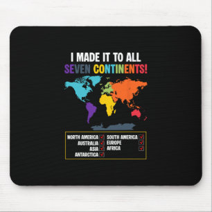 World Traveler Seven Continents Club Global Map Va Mouse Pad