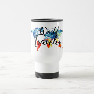 WORLD TRAVELER STAINLESS STEEL TRAVEL MUG