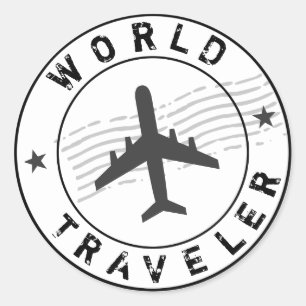 World Traveller Classic Round Sticker