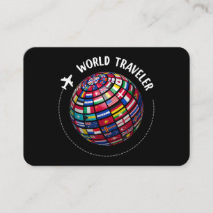 World Traveller Map, World Flags Traveller, Countr Business Card