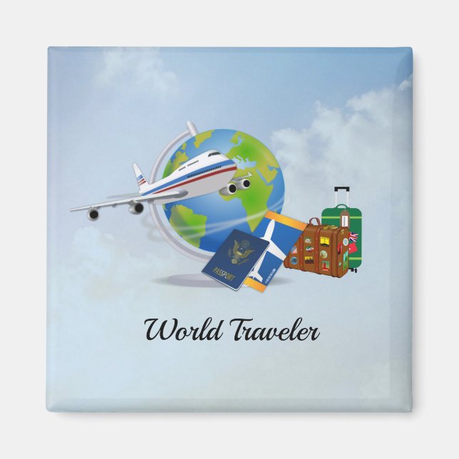 World Traveller, packed and ready to go Magnet (Front)