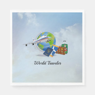 World Traveller, packed and ready to go Napkin