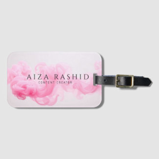 World Traveller Pink Map Custom Monogram Name Luggage Tag