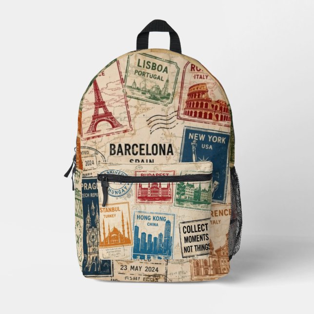 World Traveller Printed Backpack (Front)