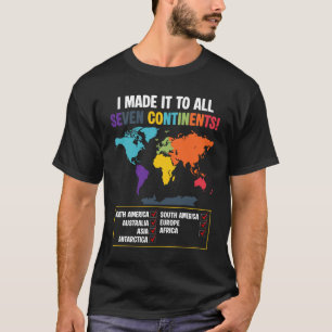 World Traveller Seven Continents Club Global Map V T-Shirt