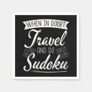 World Traveller Sudoku Puzzle Lover Napkin