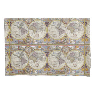 World Traveller Vintage Map Thunder_Cove Pillowcase