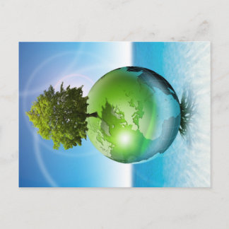 World tree -  ecology concept postcard