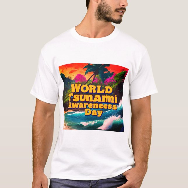World Tsunami Awareness Day Tropical T-Shirt (Front)
