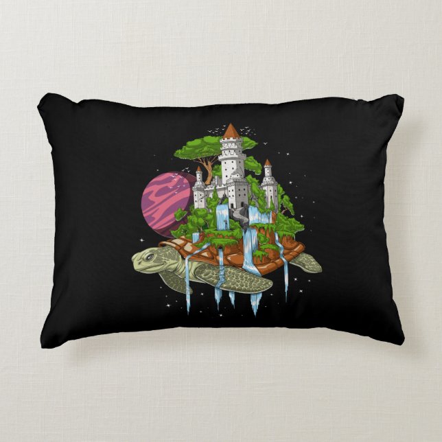 World Turtle Cosmic Tortoise Decorative Cushion (Front)