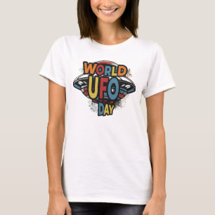 World ufo day t shirt graphic tee