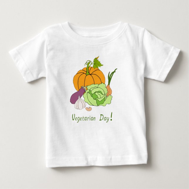 World Vegetarian Day Minimalist Cute  Baby T-Shirt (Front)