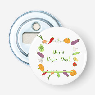 World Vegetarian Day Minimalist Cute Bottle Opener