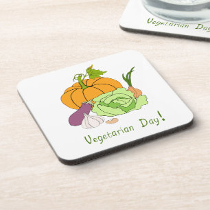 World Vegetarian Day Minimalist Cute Coaster