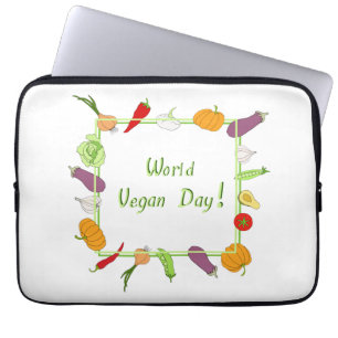 World Vegetarian Day Minimalist Cute Laptop Sleeve