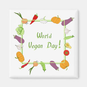 World Vegetarian Day Minimalist Cute    Magnet