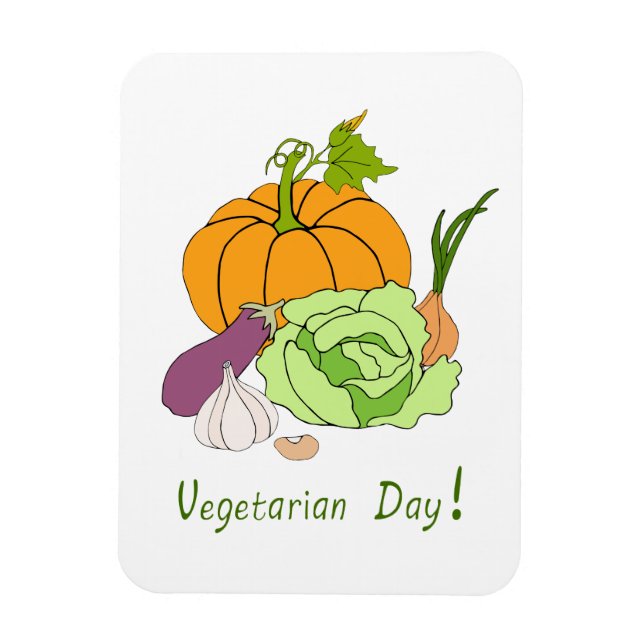 World Vegetarian Day Minimalist Cute     Magnet (Vertical)
