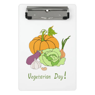 World Vegetarian Day Minimalist Cute    Mini Clipboard