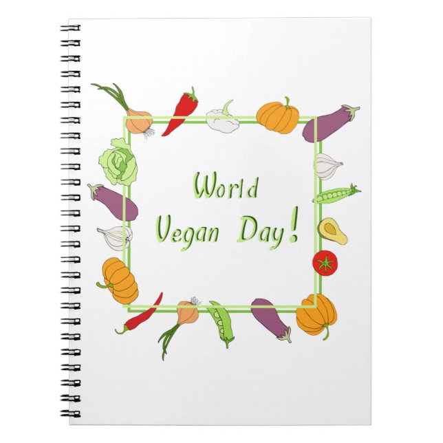 World Vegetarian Day Minimalist Cute    Notebook (Front)