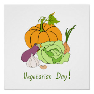 World Vegetarian Day Minimalist Cute Poster