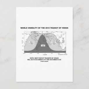 World Visibility Of The 2012 Transit Of Venus Postcard