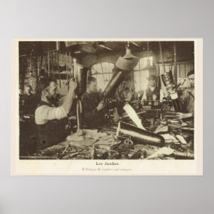 World War 1, France, Artificial limb factory Poster