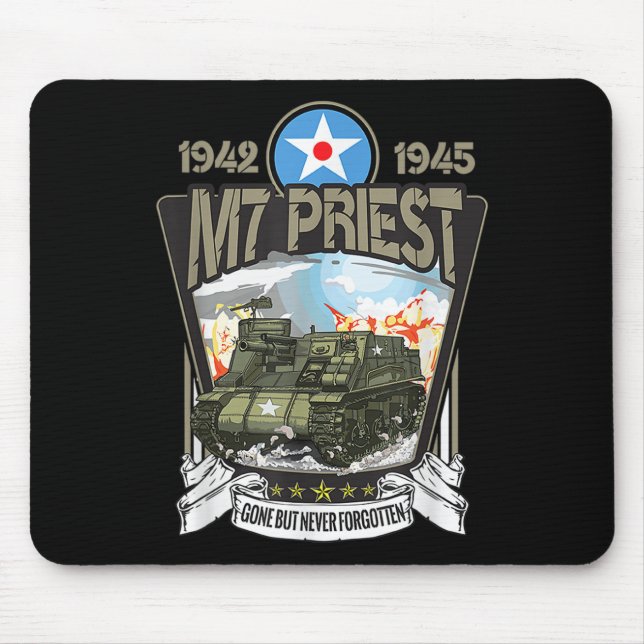 World War 2 American Tank Artillery M7 Priest  Mouse Pad (Front)