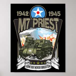 World War 2 American Tank Artillery M7 Priest Poster