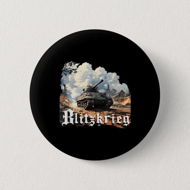 World War 2 Blitzkrieg  6 Cm Round Badge (Front)