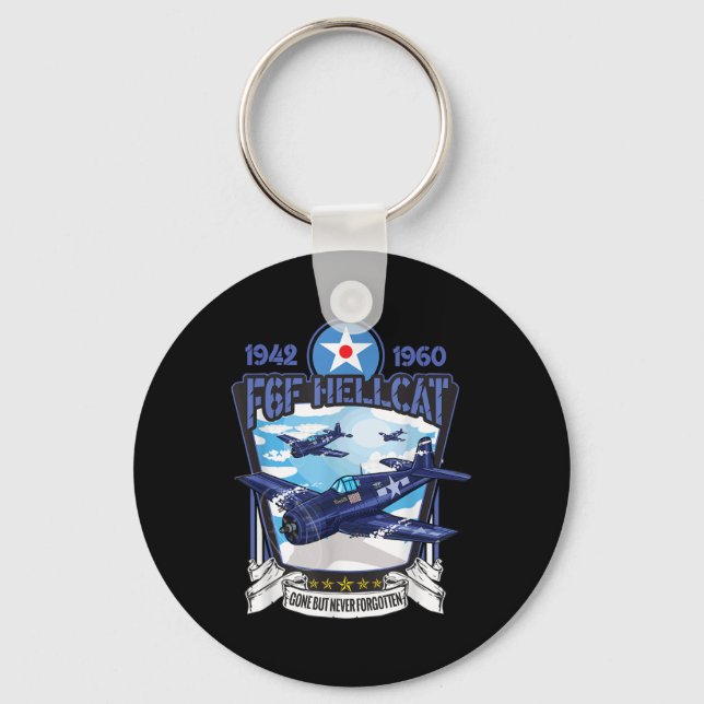 World War 2 F6f Hellcat Fighter Aeroplane  Key Ring (Front)