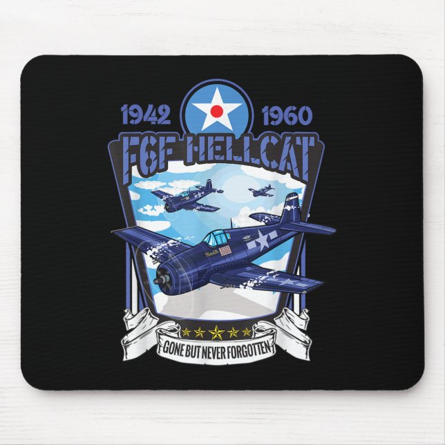 World War 2 F6f Hellcat Fighter Aeroplane  Mouse Pad (Front)