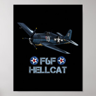 World War 2 F6f Hellcat Fighter Aeroplane  Poster