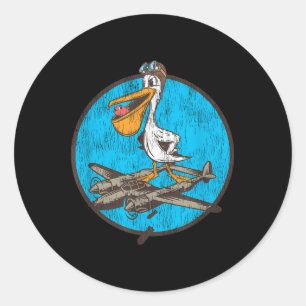 World War 2 Fighter Pilot Patch For Wwii P-38 Vete Classic Round Sticker