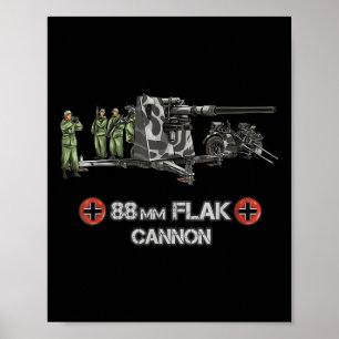 World War 2 German 88mm Flak Anti Tank Anti Aircra Poster