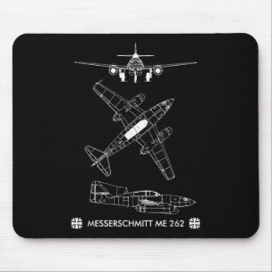 World War 2 German Aircraft Me 262 Fighter Jet  Mouse Pad