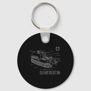 World War 2 German Anti Tank Destroyer Elefant Blu Key Ring