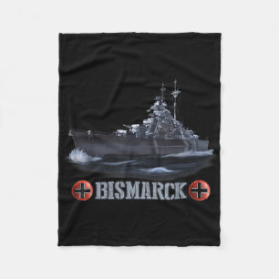 World War 2 German Battleship Bismarck  Fleece Blanket