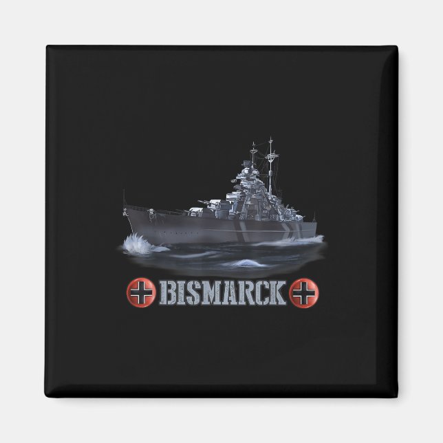World War 2 German Battleship Bismarck  Magnet (Front)