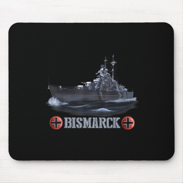 World War 2 German Battleship Bismarck  Mouse Pad (Front)