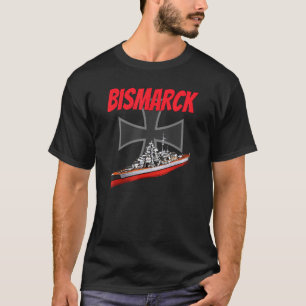 World War 2 German Bismarck Ship Model Ww2 Battles T-Shirt