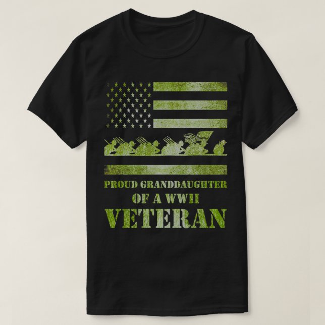 World War 2 II 80th Anniversary Proud Granddaughte T-Shirt (Design Front)
