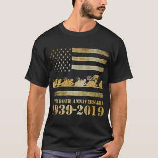 World War 2 II 80th Anniversary Veterans D Day Gif T-Shirt
