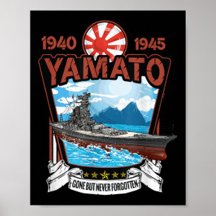 World War 2 Military Japanese Battleship Yamato  Poster
