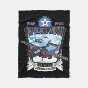 World War 2 P61 Black Widow Fighter Aeroplane  Fleece Blanket