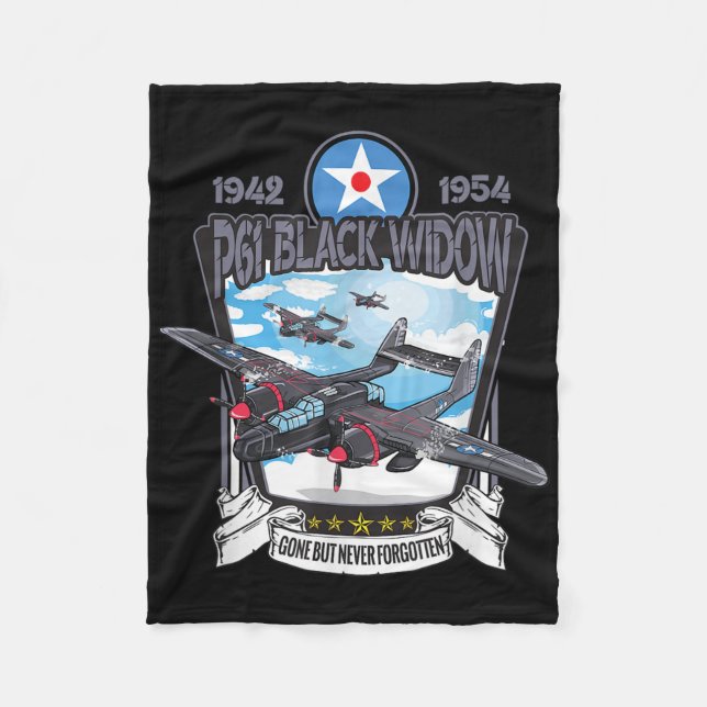 World War 2 P61 Black Widow Fighter Aeroplane  Fleece Blanket (Front)