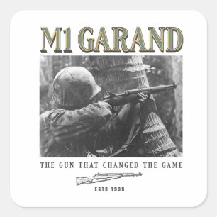 World War 2 Weapon M1 Garand Rifle Square Sticker